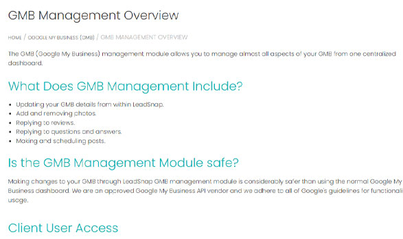 GMB Management Overview