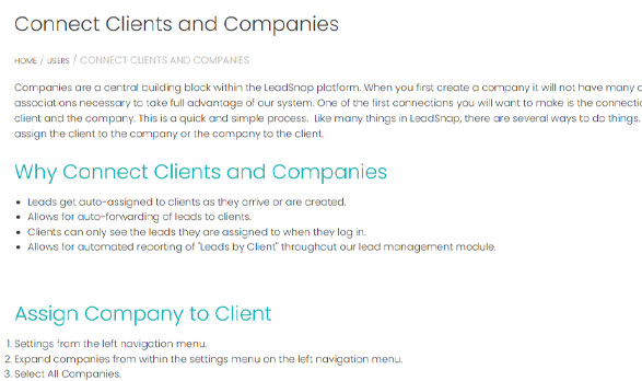 Connect Clients and Companies