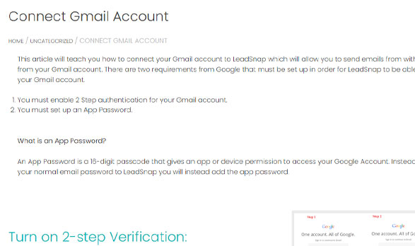 Connect Gmail Account